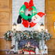 4-Foot Inflatable Santa Claus Wreath with Red Bow & 5 LED Lights product