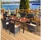 Rattan 7-Piece Patio Dining Set with Cushions product