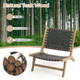 Modern Armless Teakwood Lounge Chair with Nylon Woven Backrest & Seat product