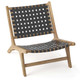 Modern Armless Teakwood Lounge Chair with Nylon Woven Backrest & Seat product