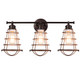 3-Light Vanity Lamp Bathroom Fixture with Metal Wire Cage product