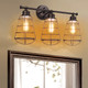 3-Light Vanity Lamp Bathroom Fixture with Metal Wire Cage product