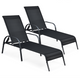 Black Patio Reclining Lounge Chairs (Set of 2) product