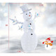 5-Foot Pre-Lit Christmas Snowman with Stars product