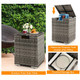 32 x 20-Inch Propane Rattan Fire Pit Table Set with Side Table Tank & Cover product