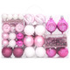 108 Piece Christmas Bauble Set White and Pink product
