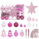108 Piece Christmas Bauble Set White and Pink product