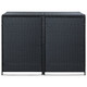 Double Wheelie Bin Shed Poly Rattan Black 58.3"x31.5"x43.7" product