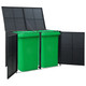 Double Wheelie Bin Shed Poly Rattan Black 58.3"x31.5"x43.7" product