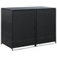 Double Wheelie Bin Shed Poly Rattan Black 58.3"x31.5"x43.7" product