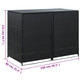 Double Wheelie Bin Shed Poly Rattan Black 58.3"x31.5"x43.7" product