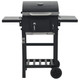 Charcoal-Fueled BBQ Grill with Bottom Shelf Black product