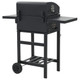 Charcoal-Fueled BBQ Grill with Bottom Shelf Black product