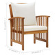 Patio Chairs with Cushions 2 pcs Solid Acacia Wood product