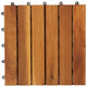 vidaxl 10 pcs Acacia Decking Tiles 11.8"x11.8" Vertical Pattern product