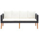 2-Seater Patio Sofa with Cushions Poly Rattan Black product