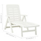 Folding Sun Lounger Plastic White product