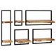 Wall Shelf Set 5 Pieces Solid Acacia Wood and Steel product