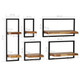 Wall Shelf Set 5 Pieces Solid Acacia Wood and Steel product