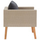 Single Patio Sofa with Cushions Poly Rattan Beige product