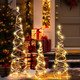 Lighted Rattan Cone Trees with LED Lights and Metal Frame (Set of 3) product