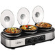 4.5-Quart Triple Slow Cooker & Warmer with 3 Removable Ceramic Pots product