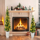 Set of 3 Pre-Lit Artificial Christmas Trees with Warm White LED Lights product