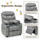 Kids' Velvet Recliner Chair with Cup Holder and Pockets product