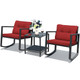 3-Piece Patio Rattan Rocking Chair Furniture Set product