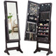 Lockable Mirrored Jewelry Cabinet Armoire Organizer product