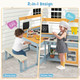 Mud Kitchen with Kids Picnic Table and Built-in Bench Set product
