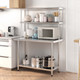 12 x 48-Inch Stainless Steel Kitchen Overshelf with Lower Shelf product