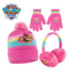 Paw Patrol Girls' Winter Hat, Earmuffs, and Gloves Set (Age 4-7) product