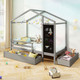 Kids' Twin Size Bed with 2 Drawers - Solid Wood Bed with Blackboard product