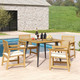 4-Person Acacia Wood Outdoor Dining Table with 1.9-Inch Umbrella Hole product
