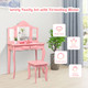 Kid's Vanity Table with Stool  product