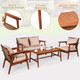 8-Pieces Rattan Acacia Wood Patio Furniture Set  product