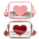Clear PVC Crossbody Messenger Jelly Bag with Heart Patch for Women product