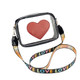 Clear PVC Crossbody Messenger Jelly Bag with Heart Patch for Women product