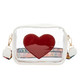 Clear PVC Crossbody Messenger Jelly Bag with Heart Patch for Women product