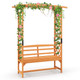 6.5 ft Tall Patio Garden Arbor with 2-Seat Bench  product