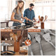9 Piece Natural Teak Wooden Kitchen Utensil Set with Spoon Rest - Comfort Grip Cooking Spoons and Utensils Holder product