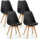 Mid-Century Modern Shell Dining Chair with PU Seat (Set of 4) product