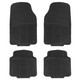 4-Piece Black PVC Car Floor Mats - Front & Rear product