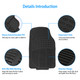 4-Piece Black PVC Car Floor Mats - Front & Rear product