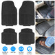 4-Piece Black PVC Car Floor Mats - Front & Rear product