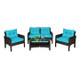 4-Piece Patio Rattan Furniture Set with Loveseat, Chairs, and Table product