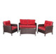 4-Piece Patio Rattan Furniture Set with Loveseat, Chairs, and Table product