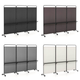 3-Panel Folding Room Divider with 3 Metal Shelves (4 Colors) product