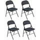 Stackable & Folding Iron Chair with Padded Seat (4-Pack) product